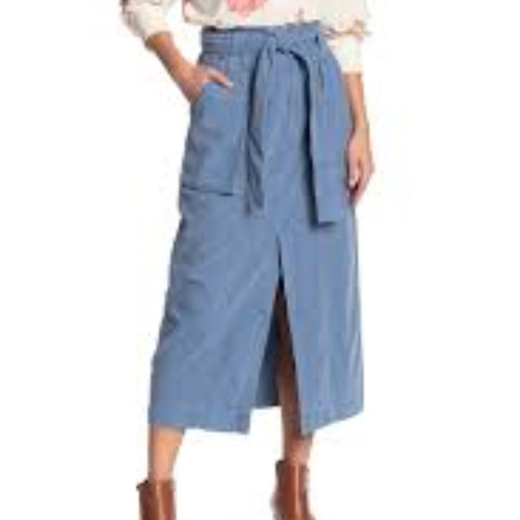 Free People Catching Feelings Linen Blend Skirt - Picture 1 of 9